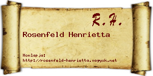 Rosenfeld Henrietta névjegykártya