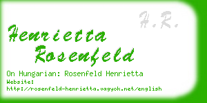 henrietta rosenfeld business card